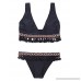 Womens Two Pieces Bikini Sets Swimsuit Casual Low Scoop Crop Top Tassel Cut Cheeky Bottom Swimsuits Black B07P2VZLFS